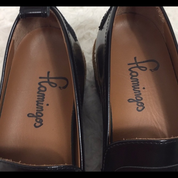 Flamingos Wellington patent Leather Fringe Platform Loafer size 6 - Picture 7 of 8